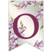 Begrüßungsparty Rosa Weiße Blume Elegant Wimpelkette (Zweite Fahne)