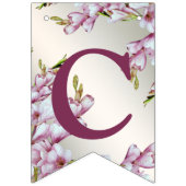 Begrüßungsparty Rosa Weiße Blume Elegant Wimpelkette (Erste Fahne)