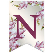 Begrüßungsparty Rosa Weiße Blume Elegant Wimpelkette (Dritte Fahne)