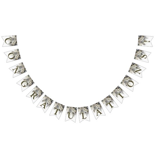 Begrüßungsparty Silver Golden White Roses Wimpelkette (Alle)
