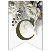 Begrüßungsparty Silver Golden White Roses Wimpelkette (Erste Fahne)