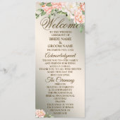 Begrüßungsparty Wasserfarbe Peach Blume Programm (Vorderseite)