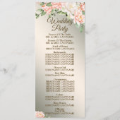 Begrüßungsparty Wasserfarbe Peach Blume Programm (Rückseite)