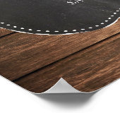 Begrüßungsposter Blue Karo Sign Wedding Wood Poste Poster (Ecke)