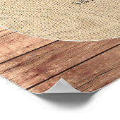 Begrüßungsposter Burlap Sign Wedding Wood Poster (Ecke)