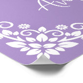 Begrüßungsposter Floral Cross Christening Lilac Poster (Ecke)