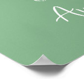 Begrüßungsposter Floral Cross Christening Sage Grü Poster (Ecke)