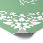 Begrüßungsposter Floral Cross Christening Sage Grü Poster (Ecke)