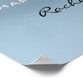 Begrüßungsposter Silbergraue Tropfen Blau Poster (Ecke)