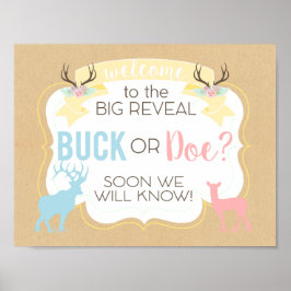 Begrüßungspposter Gender Reveal Party Buck or Dog Poster