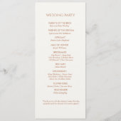 Begrüßungsprogramm Ochre and Ivory Monogram Programm (Rückseite)