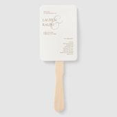 Begrüßungsprogramm Taupe & Ivory Monogram Fächer (Vorderseite)