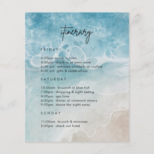 Begrüßungsreise am Strand (Rückseite)