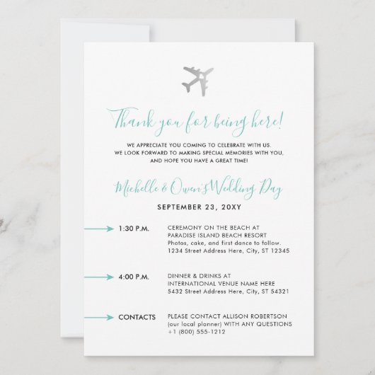 Begrüßungsreise Hochzeit in Urlaubsort (Vorderseite)