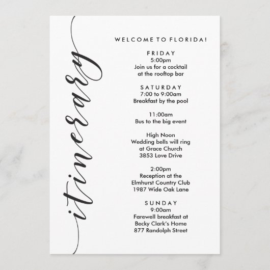 Begrüßungsreise mit dem Begrüßungsbeutel und Infor Programm (Vorderseite)