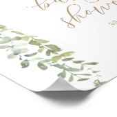 Begrüßungsschild Blue Ballon Eucalyptus Baby Dusch Poster (Ecke)