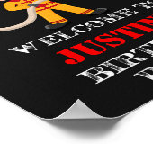 Begrüßungsschild des Feuerwehrmanns Party Poster (Ecke)