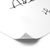 Begrüßungsschild, Foto und Aquarellfarben-Blume Poster (Ecke)