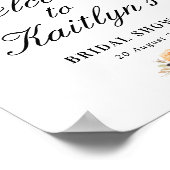 Begrüßungsschild für das blumengeschmückte Brautpa Poster (Ecke)