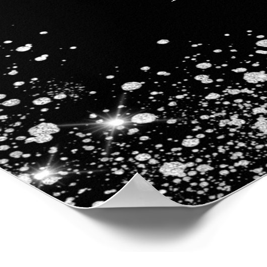 Begrüßungsschild für hochzackigen Glitzer Poster (Ecke)