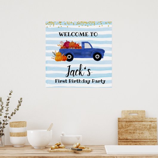 Begrüßungsschild für Kürbiskröten Poster (Küche)