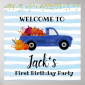 Begrüßungsschild für Kürbiskröten Poster (Vorne)