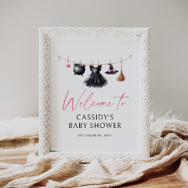 Begrüßungsschild Hexe Halloween Babydusche Poster