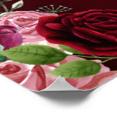 Begrüßungsschild Hochzeitburgund Poster (Ecke)