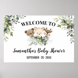 Begrüßungsschild Kinderdusche Forest Animals Poste Poster