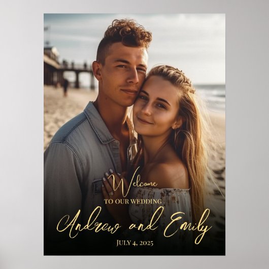 Begrüßungsschild mit Foto Poster (Vorne)