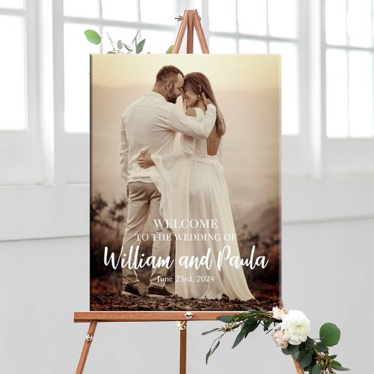 Begrüßungsschild mit Foto Poster