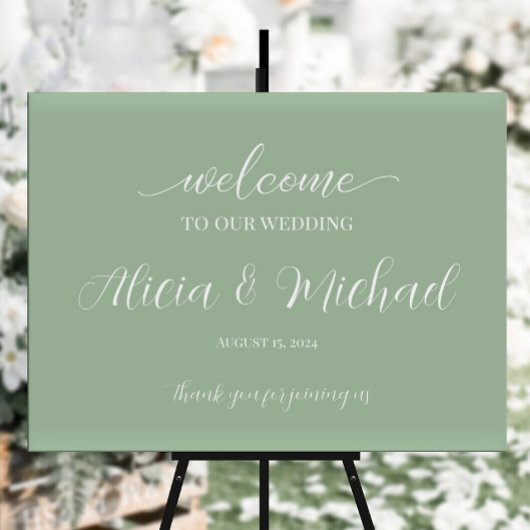 Begrüßungsschild mit Minzgrün Poster