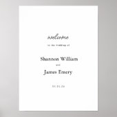 Begrüßungsschild Poster staubblauer Moderner Empfa (Vorne)