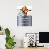 Begrüßungsschild Silber Foto Skript Poster (Heimbüro)