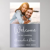 Begrüßungsschild Silber Foto Skript Poster (Vorne)