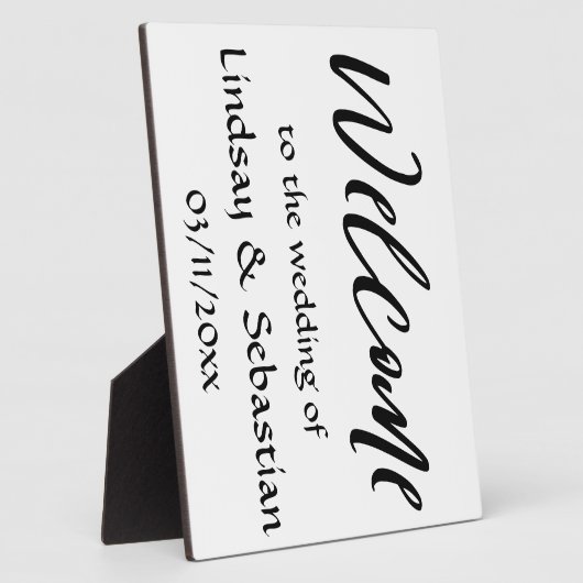 Begrüßungsschild Tabletop Plaque mit Easel Fotoplatte (Seite)