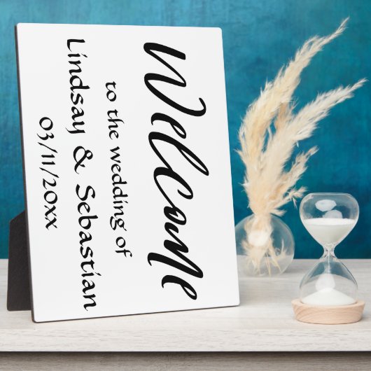 Begrüßungsschild Tabletop Plaque mit Easel Fotoplatte (Seite)