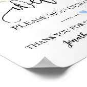 Begrüßungsschild unser Gästebuch Hochzeit blau flo (Ecke)