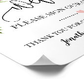 Begrüßungsschild unser Gästebuch Hochzeit pink flo (Ecke)