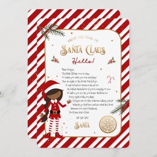 Begrüßungsschreiben der ersten Elf-Ankunft (Vorne/Hinten)