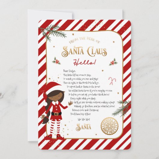 Begrüßungsschreiben der ersten Elf-Ankunft (Vorderseite)