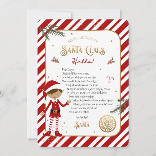 Begrüßungsschreiben der ersten Elf-Ankunft (Vorderseite)