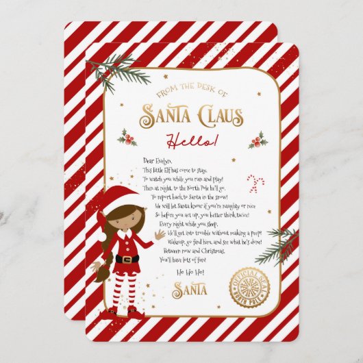 Begrüßungsschreiben der ersten Elf-Ankunft (Vorne/Hinten)