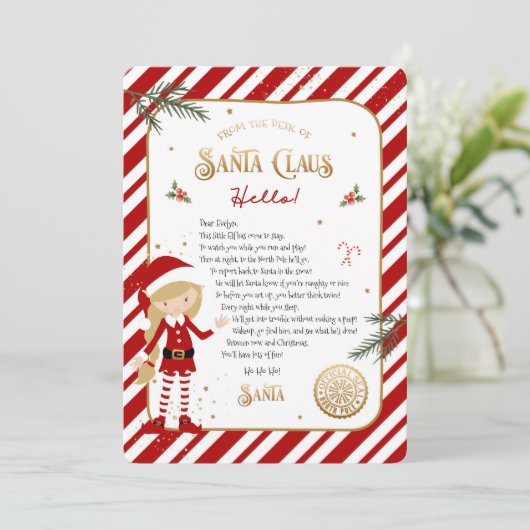 Begrüßungsschreiben der ersten Elf-Ankunft (Stehend Vorderseite)