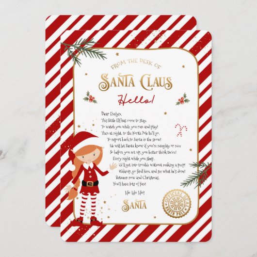 Begrüßungsschreiben der ersten Elf-Ankunft (Vorne/Hinten)