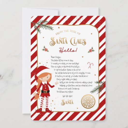 Begrüßungsschreiben der ersten Elf-Ankunft (Vorderseite)