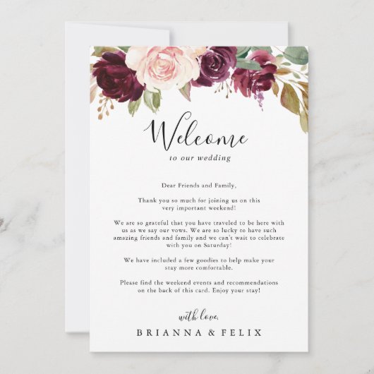 Begrüßungsschreiben der rustikalen Blumenzwiebeln (Vorderseite)