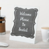 Begrüßungsschreiben für Business- oder Event-Chalk Sockelschild (In SItu)