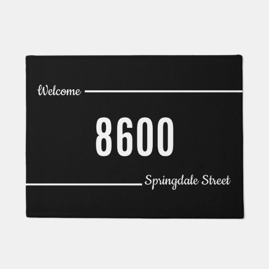 Begrüßungsschreiben, Schwarz und Weiß-Straße Fußmatte (Vorderseite)