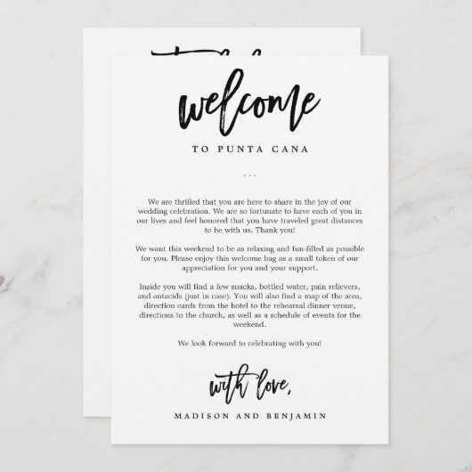 Begrüßungsschreiben und EDITABLE-FARBE Dankeskarte (Vorne/Hinten)